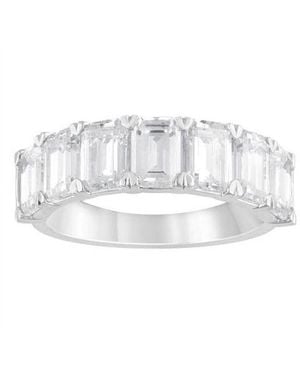 Brilliant Diamond 5 Carat Emerald Lab Grown Diamond Wedding Band - Metallic