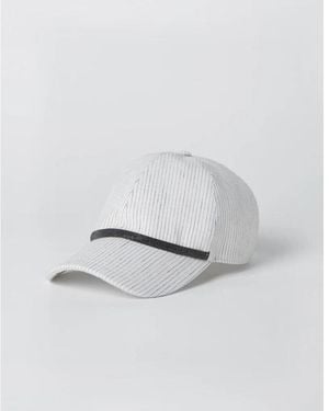 Brunello Cucinelli Striped Linen Hat - White