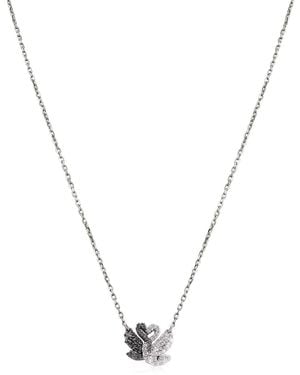 Swarovski Swan Pendant Necklace - Metallic