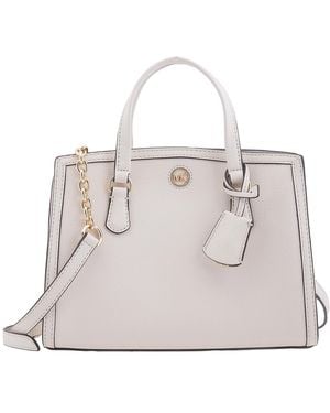 Michael Kors Small Chantal Leather Messenger Bag - Natural