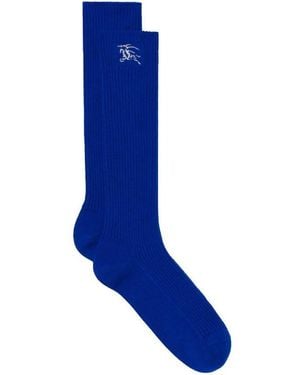 Burberry Ekd Ribbed Cashmere-Blend Socks - Blue
