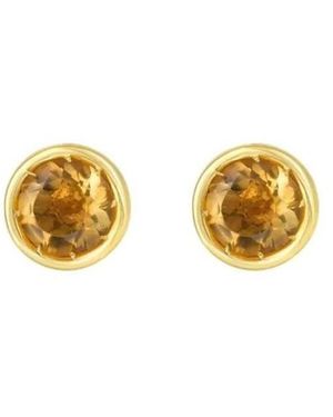 Tresorra 14K Citrine Birthstone Stud Earrings - Metallic