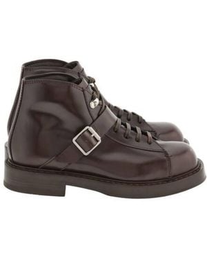 Ferragamo Gancini Ornament Ankle Boots - Brown