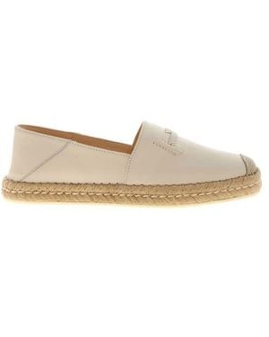 Tod's Tod's Stitched Logo Espadrilles - Natural