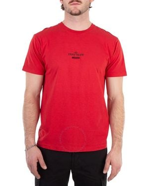 Stone Island Archivio Print Slim-Fit Cotton T-Shirt - Red