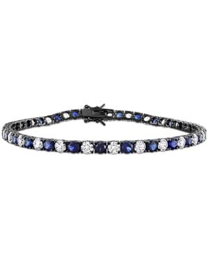 Amour 15 1/2 Ct Tgw Created And Sapphire Tennis Bracelet - Blue