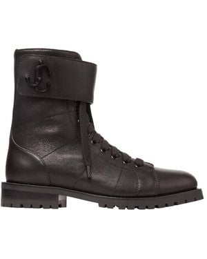 Jimmy Choo Ceirus Nappa Leather Combat Boots, Brand Size 35.5 Us - Brown