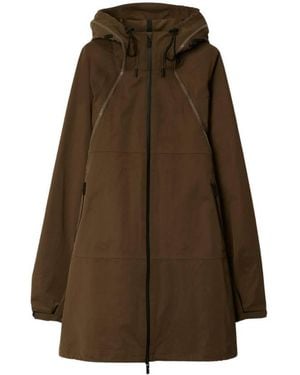 Burberry Nylon Cotton Hooded Parka - Brown