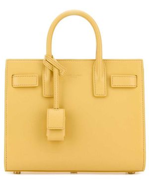 Saint Laurent Leather Nano Sac De Jour Handbag - Yellow