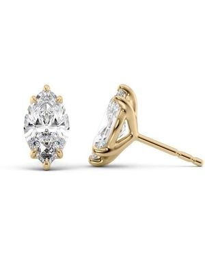 Tresorra 14K 2 Ctw Marquise Cut Lab-Grown Diamond Igi Certified Stud Earrings - Metallic