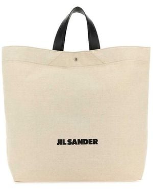 Jil Sander Sand Canvas Flat Shopping Bag - Natural