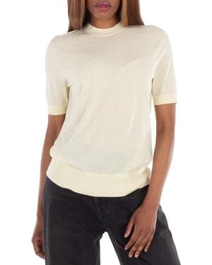 Burberry Crewneck Wool T-Shirt - Yellow