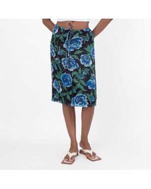 KENZO Elasticated Waistband Drawstring Skirt, Brand Size 38 (Us - Blue