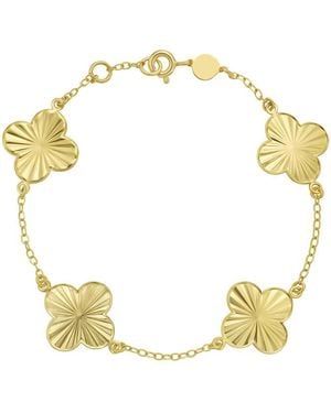 Kylie Harper Ladies 14K Clover Station Bracelet - Metallic