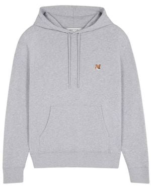 Maison Kitsuné Fox Head Patch Regular Hoodie - Grey