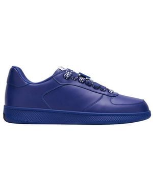 Burberry Terrace Leather Low-Top Sneakers, Brand Size 40 Us - Blue