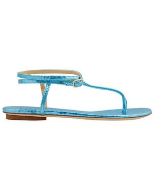 Giannico Ladies Kai Flip Flops Leather Flats, Brand Size 36 (Us - Blue