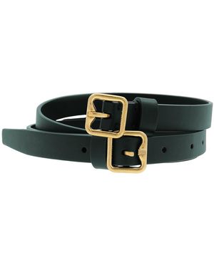 Burberry Adjustable Design Leather Belt - Blue