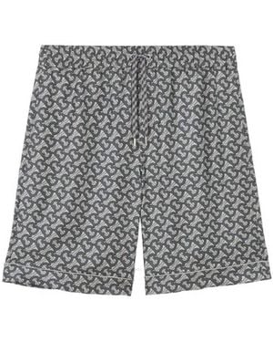 Burberry Merrick Tb Monogram Print Shorts - Grey