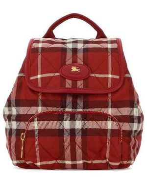 Burberry Embroidered Canvas Backpack Crayonredipcheck Polyamide (Nylon) Borse A Mano