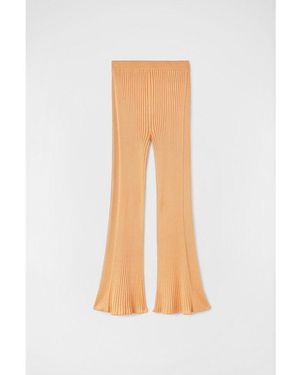 Jil Sander Light Ribbed Flare Pants - White