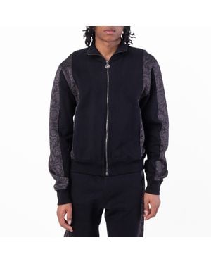 Versace Barocco Jacquard Lurex Zip Sweatshirt - Blue