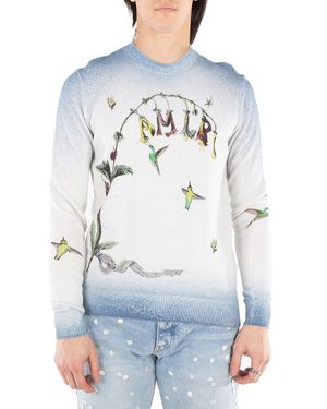 Amiri Embroidered Hummingbird Jumper - Blue