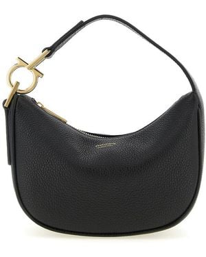 Ferragamo North-South Mini Hobo Bag - Black