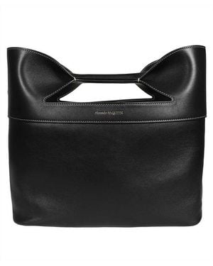 McQueen The Bow Small Tote - Black