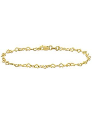 Amour 3Mm Heart Link Anklet - Metallic