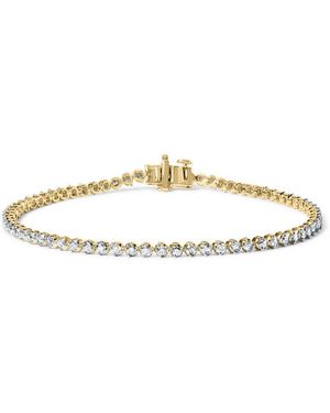 Haus of Brilliance 10K Plated Sterling 1.0 Cttw Round Diamond Tennis Bracelet - Metallic