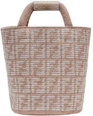 Fendi Jacquard Ff Motif Tote Bag - Brown