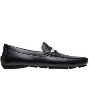 Bally Waltec Leather Driving Shoes, Brand Size 5 Us - Black