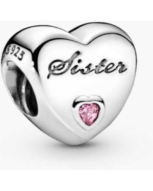 PANDORA Sister Heart Charm With Cubic Zirconia - White