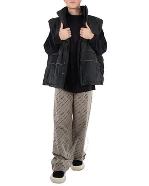 Balenciaga Cypress Logo-Print Wrap Puffer Vest, Brand Size 1 - Black