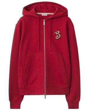 Burberry B Snake Cotton Zip Hoodie - Red