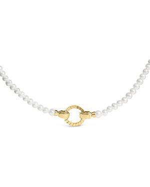 Haus of Brilliance 18K Vermeil Pearl Strand Infinity Necklace - Metallic