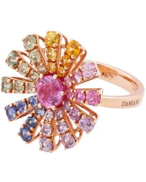 Damiani Margherita 18K Rose Sapphire Ring, Size 13 - Pink