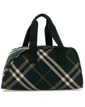 Burberry Printed Nylon Shield Travel Bag Ivy Borse Da Viaggio - Black