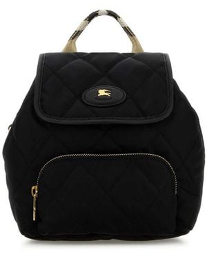 Burberry Canvas Mini Horseshoe Backpack - Black