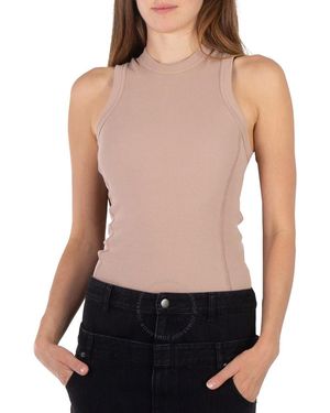 Tibi Ladies Toffee Ribbed Racerback Bodysuit - Black