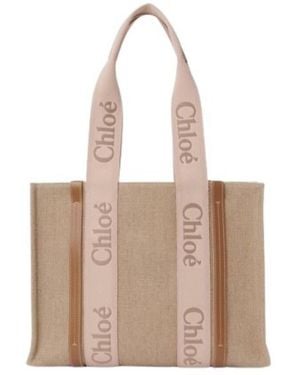 Chloé Ladies Blushy Woody Tote Bag - Natural