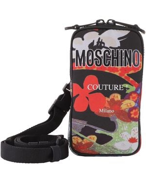 Moschino Allover Flowers Printed Phone Pouch - Red