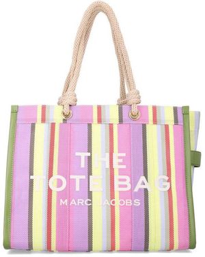 Marc Jacobs The Tote Bag Large Striped Muti Pvc Shoulder - Pink