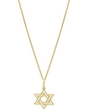 Tresorra 14K Star Of David Pendant Necklace - Metallic