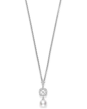 Mikimoto Nature Pendant Akoya Pearl White (). 18kt White Gold Pendant Featuring 1 White Akoya Pearl 8mm - Metallic