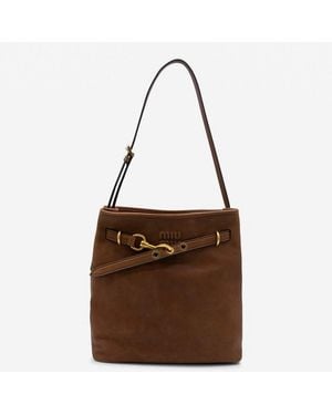 Miu Miu Dark Leather Shoulder Bag - Brown