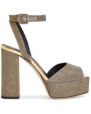Giuseppe Zanotti Ladies New Betty Platform Sandals, Brand Size 37 Us - Metallic