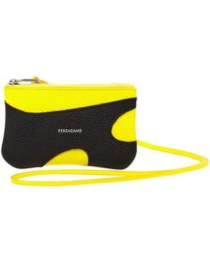 Ferragamo Logo Stamp Leather Cardholder - Yellow