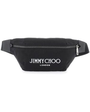 Jimmy Choo Finsley Logo-Print Belt Bag - Black